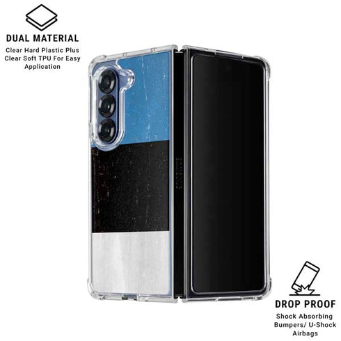 Estonia Flag Distressed Galaxy Z Fold6 Clear Case